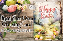 Easter Card, Happy Easter Path 5x7 Printable Greeting Card Product Image 1