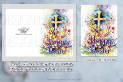 Easter Card, Happy Easter Cross Printable Greeting Card, d4 Product Image 2