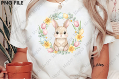 Happy Easter Wreath Bunny Png Product Image 2