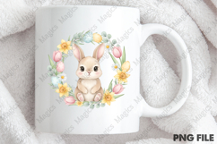 Happy Easter Wreath Bunny Png Product Image 3