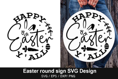Easter Round Sign SVG Design - Follow the bunny he has choco Product Image 5