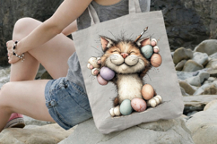 Happy Egg Painter Cat Clipart Product Image 3