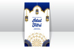 Happy eid mubarak and selamat hari raya idul fitri social me Product Image 1