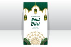 Happy eid mubarak and selamat hari raya idul fitri social me Product Image 2