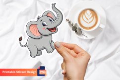 Happy Elephant Sticker, Animal Sticker, Elephant Decal Product Image 1