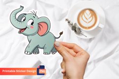 Happy Elephant Sticker, Animal Sticker, Elephant Decal Product Image 1