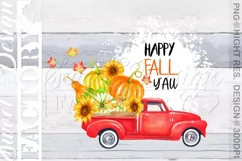 Fall truck sublimation design, happy fall png Product Image 1