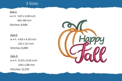 Happy Fall Embroidery Design - Pumpkin Embroidery Pattern Product Image 2