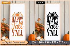 Happy Fall Y&#039;All SVG File | Fall Porch Sign | Fall Sign Product Image 3