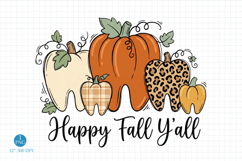 Happy Fall Y'all, Pumpkin Teeth PNG,Sublimation Designs Product Image 1