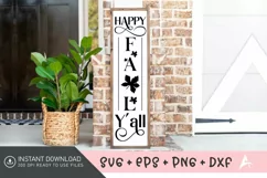 Happy Fall Y'all SVG , Autumn Porch Sign SVG Product Image 1