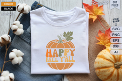 Happy Fall Y&#039;all SVG File | Fall Retro SVG Product Image 1