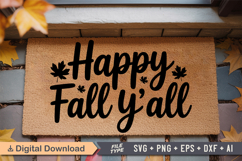 Happy Fall Y&#039;all SVG | Fall Doormat SVG | Autumn Doormat SVG Product Image 2