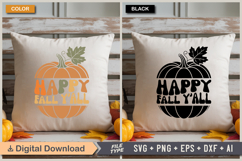 Happy Fall Y&#039;all SVG File | Fall Retro SVG Product Image 3