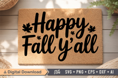 Happy Fall Y&#039;all SVG | Fall Doormat SVG | Autumn Doormat SVG Product Image 4