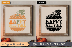 Happy Fall Y&#039;all SVG File | Fall Retro SVG Product Image 5