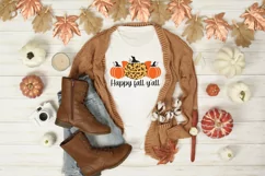 Happy fall y'all SVG, Harvest Season SVG, Autumn Floral SVG Product Image 2