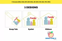 Happy Family In The Hoop Keyfob Product Image 2