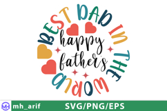Happy Father's Best Dad in the World SVG T-shirt Design Product Image 2