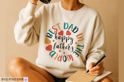 Happy Father's Best Dad in the World SVG T-shirt Design Product Image 3