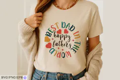 Happy Father's Best Dad in the World SVG T-shirt Design Product Image 4