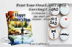 Happy Father's Day Card, Watercolor Fly Fishing Card, d2 Product Image 1