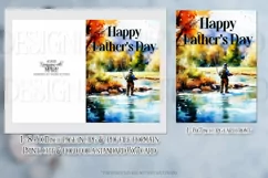 Happy Father's Day Card, Watercolor Fly Fishing Card, d2 Product Image 2