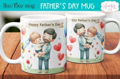 Happy Father's day mug PNG for sublimation | Dad and son mug Product Image 1