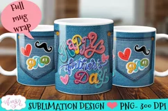 Happy father's day mug wrap PNG for sublimation Product Image 1