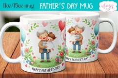 Happy Father's day mug wrap PNG | Cute Grandfather mug Product Image 1