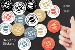 Happy Father's Day Screw Heads Stickers Set of 16 PNG files