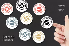 Happy Father's Day Screw Heads Stickers Set of 16 PNG files
