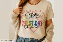 Happy First Day of School SVG, Back to School Shirt or Sign Product Image 4