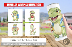 Happy First Day School Dino Tumbler Product Image 1
