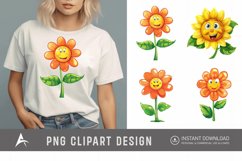 Watercolor Happy Flower Clipart Product Image 1