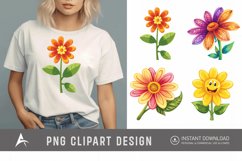 Watercolor Happy Flower Clipart Product Image 1