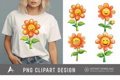 Watercolor Happy Flower Clipart Product Image 1