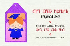Happy Girl. Graduation Gift Card holder Template for cutting machines.  