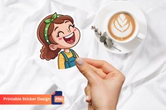 Happy Girl Sticker, Happy Girl Vinyl Sticker Product Image 1
