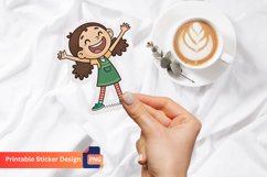 Happy Girl Sticker, Happy Girl Vinyl Sticker Product Image 1