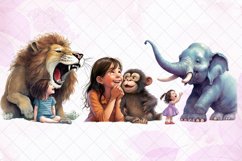 Happy Girl with Animals Watercolor Sublimation Product Image 2