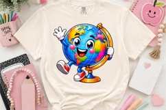 Happy Globe Character PNG Classroom Learning Design Product Image 2