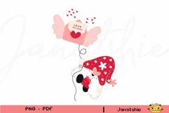 Valentine gnome clipart , Romantic couple gnome Valentine Product Image 1