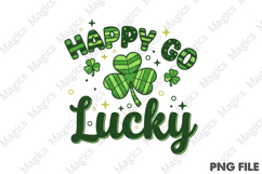 Happy Go Lucky Clover St. Patrick’s PNG Product Image 1