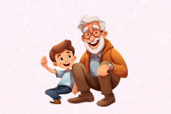 Happy Grandpa and Grandson Watercolor Sublimation clipart Product Image 5