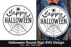 Happy Halloween SVG - Halloween Round Sign Product Image 1