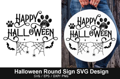 Happy halloween SVG - Halloween Round Sign Product Image 1
