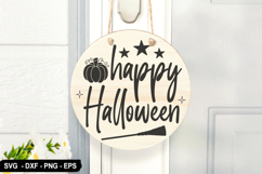 Happy Halloween Round Sign SVG - Halloween Design Product Image 1
