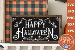 Happy Halloween | Halloween Farmhouse Sign Svg Product Image 1
