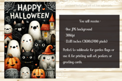 Halloween Garden Flag, Happy Halloween Ghost Friends Flag 1 Product Image 2